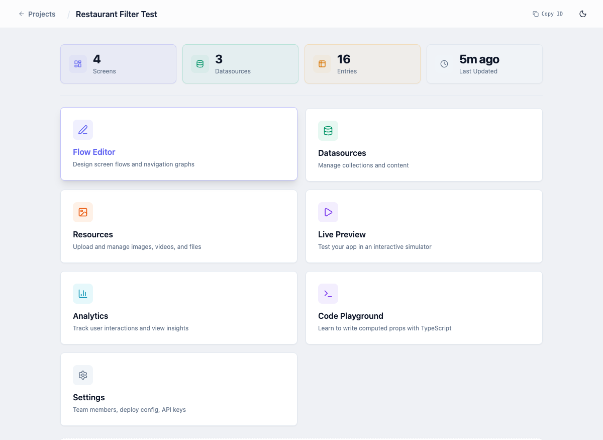 Orchestra project dashboard